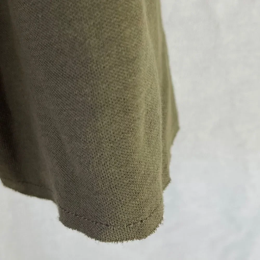 Zara Basic Military Green Raw Trim/Raw Hem Open Cardigan‎ Sz M